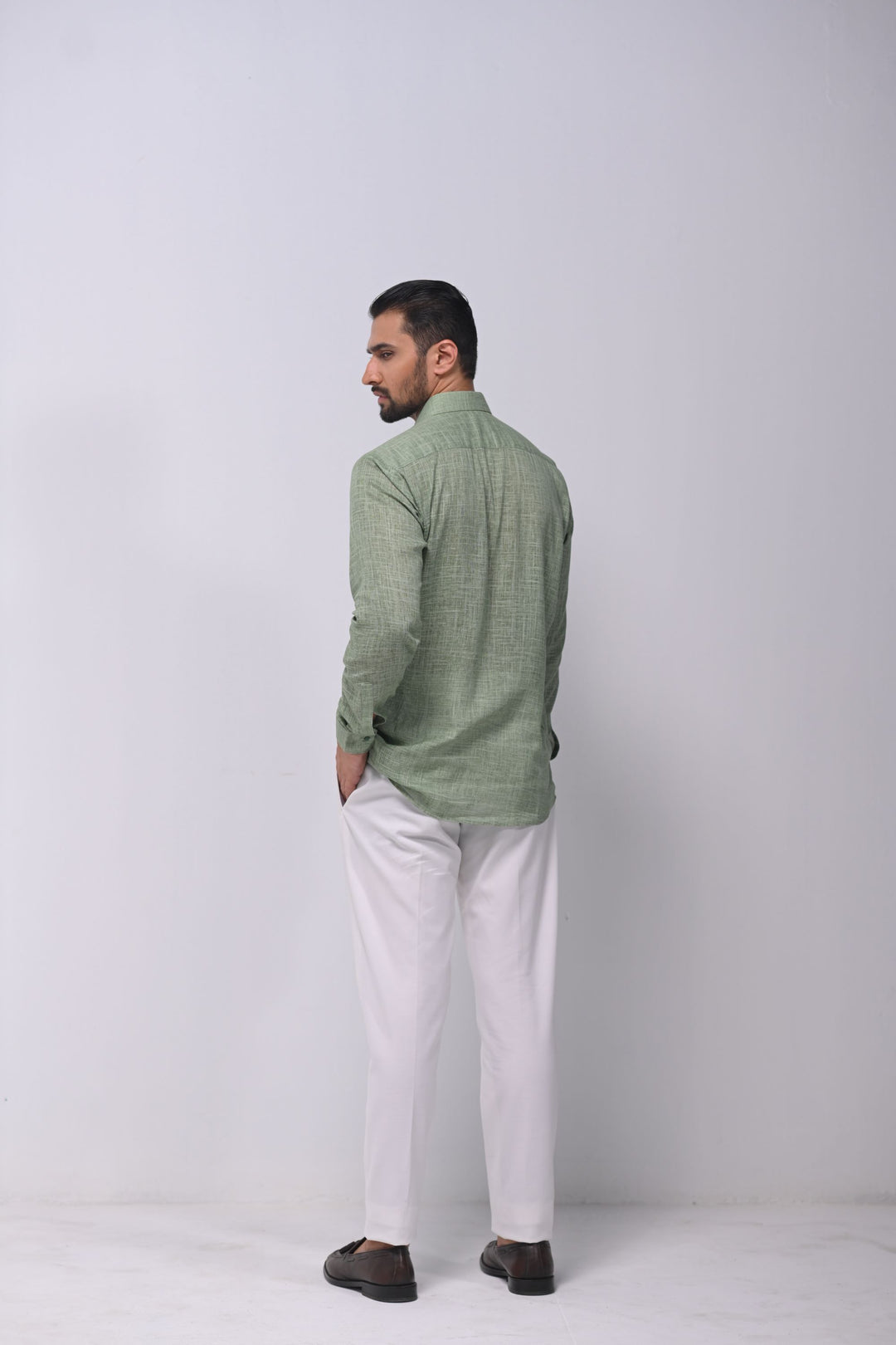 Green Irish Formal Linen Shirt