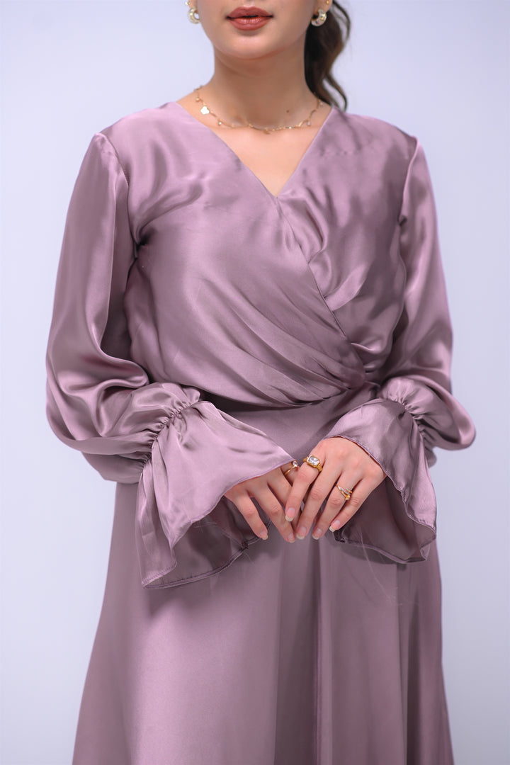 Purple Pink Silk Dress