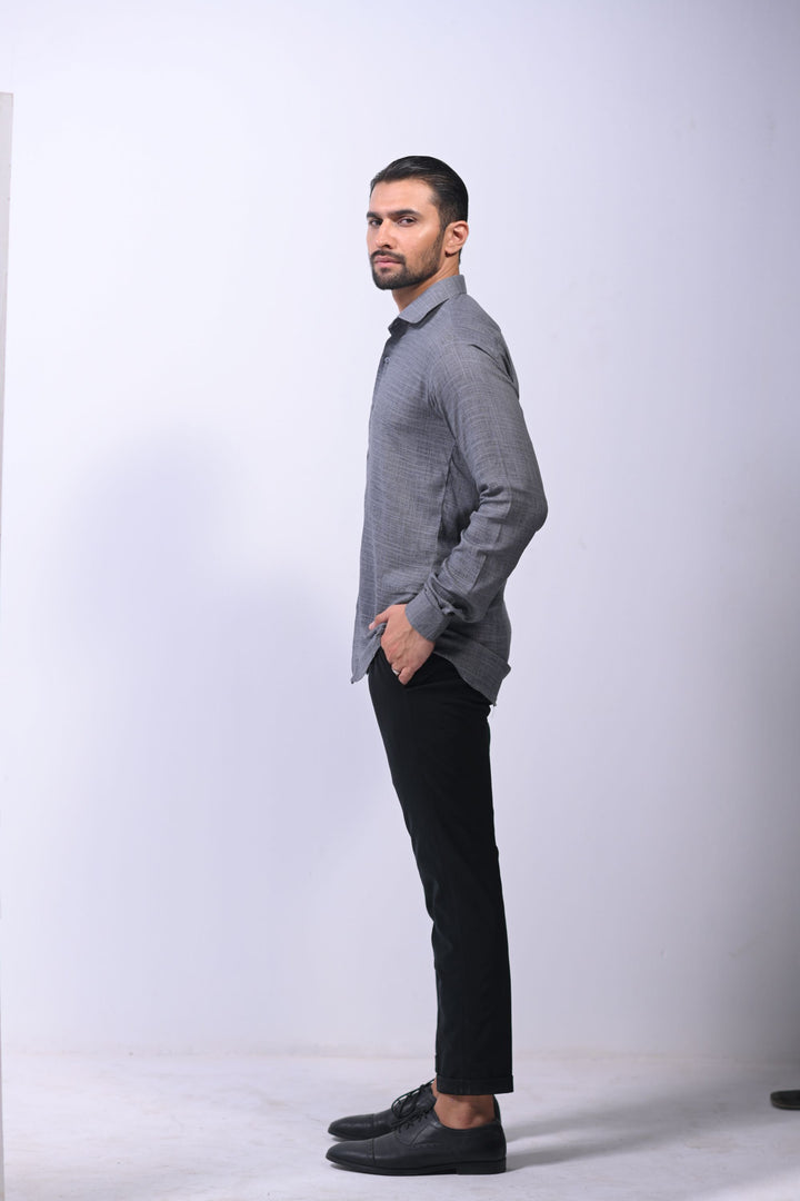 Charcoal Irish Formal Linen Shirt