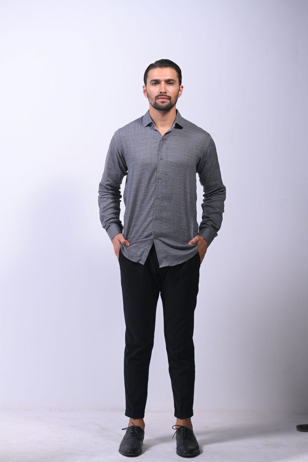 Charcoal Irish Formal Linen Shirt